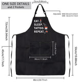 Tattoo Apron Tattoo Artist Gift Funny Eat Sleep Tattoo Repeat Tattooing Apron Tattoo Gift for Tattoo Lover Tattoo Master Gift (Tattoo Artist apron-black)