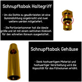 EKNA Schnupftabakspender - Versch. Farben - Snuff Dispenser Snorter Rocket - Spender Nase (V1 - schwarz), aus material