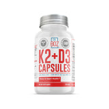 Dr. Boz K2+D3 Capsules [66 Count] with Bioperine® for Best Absorption - Vitamin D Supplement - Vitamin K (MK-7) Supplement - Supports Bone Health & Heart Health