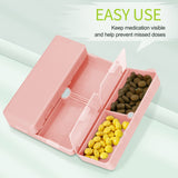 FYY Daily Pill Organizer,2 Pcs 7 Compartments Portable Pill Case Travel Pill Organizer,[Folding Design] Pill Box for Purse Pocket to Hold Vitamins,Cod Liver Oil,Supplements and Medication-Pink+Navy