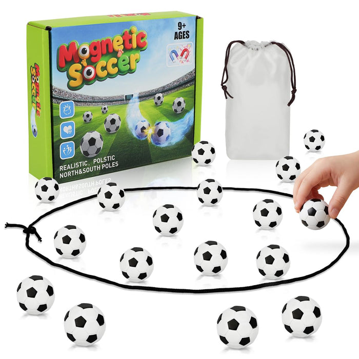 Nevzan Soccer Magnetic Game with String & 20 Football-Shaped Stones