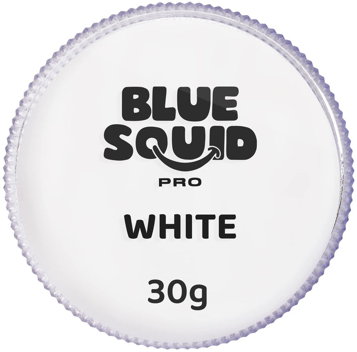 Blue Squid PRO Face Paint - Professional Water Based Single Cake Facepaint & Body Paints - SFX Makeup, Kids Adults Face Painting for Costume, Halloween, Cosplay - Classic White 30g / 1oz