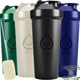 diliqua -4 PACK- 28 oz Shaker Bottles for Protein Mixes | BPA-Free & Dishwasher Safe | 4 large protein shaker bottle | Shaker Cups for protein shakes | Blender Shaker Bottle Pack with cleaning sponge