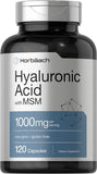 Horbäach Hyaluronic Acid with MSM | 1000 mg | 120 Capsules | Non-GMO and Gluten Free Supplement | Bioavailable Formula
