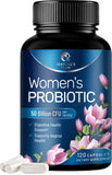 Women Probiotics For Digestive Health With 50 Billion CFU - Multi Strains Womens Probiotic With Acidophilus For Daily Vaginal & Urinary Health Support, Immune Support, Shelf Stable - 120 Capsules