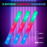 SHQDD44 PCS Foam Glow Sticks with 3 Modes Colorful Flashing, Glow Sticks Party Pack, Glow in Dark Party Supplies, foam Glow Sticks Bulk for Wedding, Raves, Concert, Party, Halloween Party, 4th of July