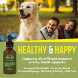 Probiotics for Dogs and Cat Probiotics - 120 Servings (1/2ml). 100% Natural Digestive Enzymes for Gas Relief and Healthy Digestion. Prebiotics via Liquid Vitamins for Constipation & Leaky Gut