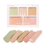 LUNA Conceal Blender Palette 5-in-1 Color Correcting and Concealing Makeup with Beige, Green, Vanila, Medium Peach and Pure Bright Buildable Coverage for Redness, Dark Circles and Blemishes