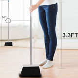 TreeLen Long Handle Broom and Dustpan Set,Upright Dust Pan Combo for Home, Kitchen, Room, Office, Lobby Floor Use Without Bending