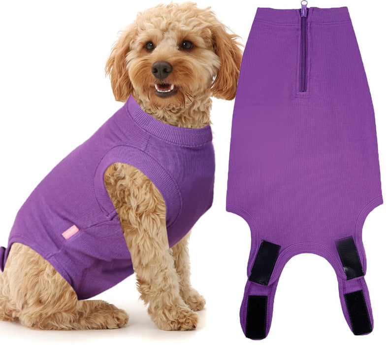 Wabdhaly Dog Surgery Recovery Suit,Small Suit for Female Spay Male Neuter Dogs Puppy Surgical Recovery,Blank Purple Body Suit S