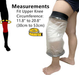 Adult Knee Cast Cover Shower Waterproof Knee Surgery Shower Cover, Watertight Shower Bandage and Wound Protector for Knee Replacement and ACL Surgery, Fit Upper Knee Circumference 11.8" to 20.8"
