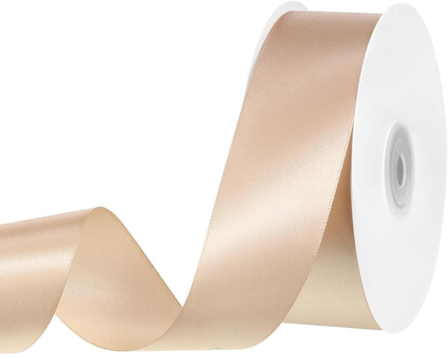 Champagne Gold Satin Ribbon 120 Yards 1-1/2 Inch Gold Ribbon Stocking Stuffers for Gift Wrapping Fall Decor Flower Bouquet Wedding Invitation Party Christmas Decorations