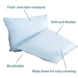 McKesson Reusable Bed Pillow, Stain-Resistant, Vinyl Cover, Blue, 19 in x 25 in, 1 Count