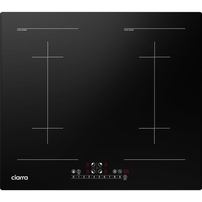 CDV 7200W Built-in Induction Cooktop 4 Burners, 24 Inch Electric Cooktop with Bridge Function Power Booster 9 Power Levels Touch Control Timer Child Lock