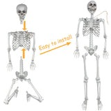 2Packs 5.4ft Halloween Human Skeletons Life Size Full Body Bones with Movable Joints for Halloween Props Spooky Party Decoration