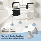 WISDEER Toilet Safety Rails Stand Alone - Adjustable Detachable Toilet Safety Frame with Handles for Elderly and Handicapped - Heavy-Duty Toilet Safety Rails Fit Most Toilets