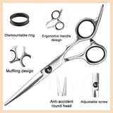 Hair Scissors Thinning Shears for Hair Cutting, Fcysy Professional 11 Pcs Hair Cutting Tools Baber Scissors Blend Shears Straight Edge Razor, Hair Trimming kit Haircut Scissors Set Salon Supplies