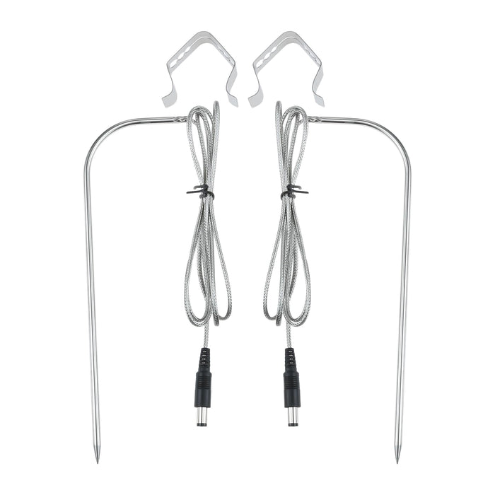 MOOTVGOO 2 Pack Temperature Meat Probe Replacement for Rec Tec, Recteq Wood Pellet Grills, with 2 Probe Clip Holders