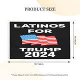 HUIHUANGm Trump-2024 Flag Latinos-For-Trump Flag 3x5 Ft Flag Outdoor Flag Home Flag Garden Decor Flag With Brass Grommets