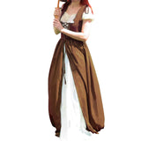 Abaowedding Renaissance Dress Women Medieval Dress Renaissance Pirate Costume Irish Dress Ren Faire Costume, Burnt Orange 2XL/3XL