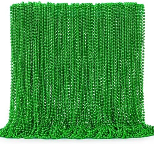 144PCS St Patricks Day Necklace, St. Patrick's Day Bead Accessories Bulk, Irish Saint Patrick Day Beads Necklaces, Parade Throw Accessories for Mardi Gras St. Patricks Christmas Decorations