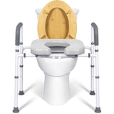 Bogural Raised Toilet Seat with Handles, Height Adjustable Elevated Toilet Seat Riser, 400 lbs Toilet Seat Riser for Seniors, Disabled and Pregnant, Fit Any Toliet