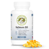 Wholistic Pet Organics Salmon Oil: Deep Sea Wild Alaskan Salmon Oil for Dogs - Omega 3 Dog Fish Oil with EPA and DHA for Skin, Coat, Heart and Nervous System Health - 100 Capsules