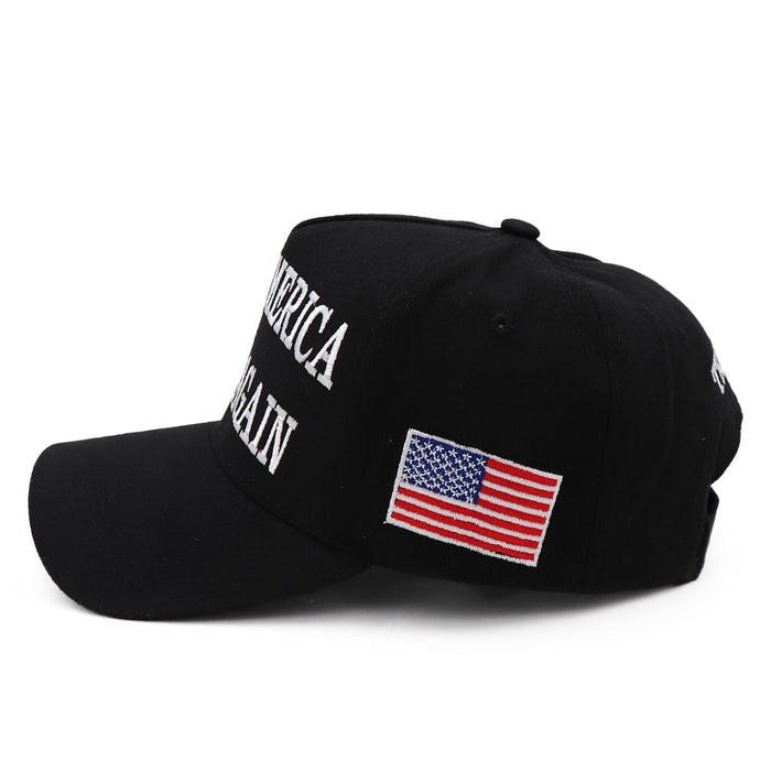 Trump Hat MAGA Hat Trump Merchandise Make America Great Again hat Donald Trump Slogan with USA Flag Embroidery Adjustable Baseball Cap