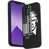 EDREES Compatible with iPhone 14 Pro Phone Case,Keep America Great American Flag Trump 2024 Trendy Graphic for iPhone Case Men Women, Slim Shockproof Protective Soft Silicone Gifts Case for iPhone