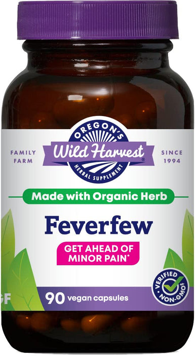 Oregon's Wild Harvest Non-GMO Feverfew (F.D.), Organic Herbal Supplements, 90 Count