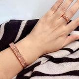 LONGRN-Pure Copper Magnetic Ring & Bracelet Adjustable Size for Women