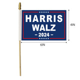 10 Pcs Kamala Harris Waltz 2024 Flag Harris Waltz for President Flags Small Mini Stick Flags Banner for Indoor and Outdoor Decorations (Harris Waltz-5)