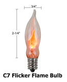 Creative Hobbies A101 Flicker Flame Light Bulb -3 Watt, 130 Volt, E12 Candelabra Base, Flame Shaped, Nickel Plated Base,- Dances with a Flickering Orange Glow -Wholesale Box of 10 Bulbs