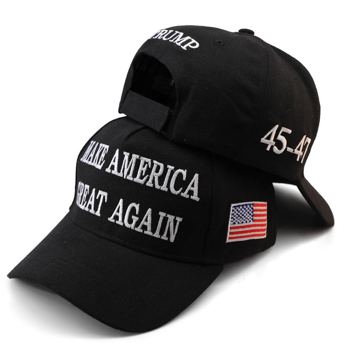 Nigua MAGA Hat, 2PCS 45-47 Trump 2024 Hat Make America Great Again Slogan Baseball Cap