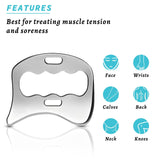 2-in-1 Stainless Steel Gua Sha Muscle Scraper Tool, Myofascial Scraping Tools for Physical Therapy, Lymphatic Drainage Massager, IASTM Tools, Soft Tissue Massage Tool (S+D)