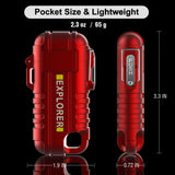 Waterproof Electric Lighter with 360°Flexible Long Neck, Outdoor Windproof Arc Lighter USB Rechargeable Flameless Plasma Cool Lighters for Outdoor & Kitchen(Red)