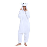 NAITOKE Adult Animal Onesie Halloween Costume Cosplay One-Piece Pajamas Women Man Teens White