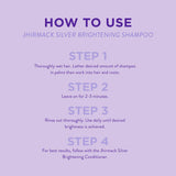 Jhirmack Silver Brightening Purple Shampoo Set of 4 for all types of silver, grey, and blonde hair