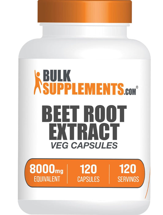 BulkSupplements.com Beet Root Extract Capsules - Beet Root Supplements, Beet Root Capsules, Beet Root Pills - Vegan-Friendly, 8000mg Equivalent, 1 Capsule per Serving, 120 Veg Capsules