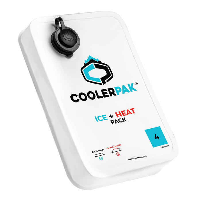 CoolerPak 4lb Refillable Reusable Ice Pack – Hook & Loop Fastener - Cold for Days – Non-Toxic, Leakproof, Suitable for Potable Drinking Water & Cold Plunge – Built Tough, Roll Up for Easy Storage