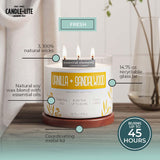 Essential Elements by Candle-lite Scented Candles, Vanilla & Sandalwood Fragrance, One 14.75 oz. Three-Wick Aromatherapy Candle with 45 Hours of Burn Time, Off-White Color