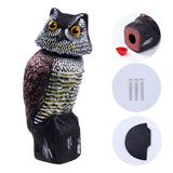 Hooyizer Owl Decoy 360 Rotate Head, Scarecrow Fake Owls Natural Enemy Realistic Owls to Scare Birds Away