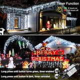 White Christmas Lights Outdoor - 33ft 400 LED Icicle Lights for Outside House, Twinkle Tree Lights Plug in 8 Modes Timer Waterproof for Patio Window Holiday Wedding Party Pathway Indoor Decorations