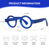 Round Reading Glasses (2.0 x) For Women/Men With Blue Light Blocking Protection,Flexible Spring Hinge Blue Blockers Computer Readers Anti Glare Bluelight Filter Eye Strain Eyeglasses,Blue