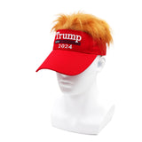 Trump Merchandise Trump Hat with Hair MAGA Hat Trump 2024 Make America Great Again Hat USA Donald Trump 2024 Hat Trump Red