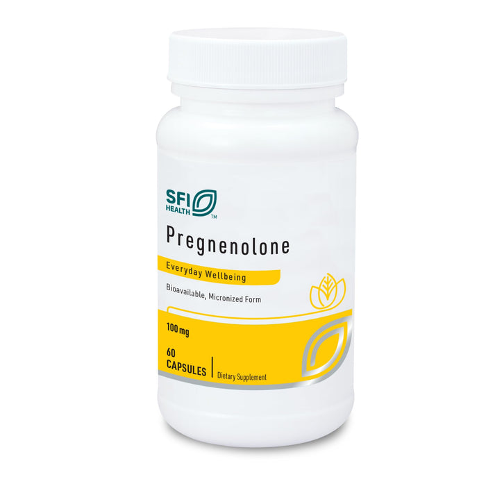 Klaire Labs Pregnenolone - May Support Memory, Mood & Energy for Adults - 100mg Derived from Wild Yam - Bioavailable & Micronized for Enhanced Absorption - Hypoallergenic (60 Capsules)