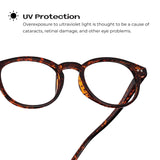 Readerest Blue Light Blocking Reading Glasses (Tortoise, 2.00 Magnification) - Computer Eyeglasses With Thin Reflective Lens, Antiglare, Eye Strain, UV Protection, Stylish For Men And Women