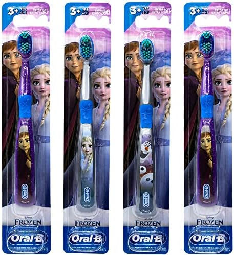 Oral-B Disney Frozen Toothbrush, 3+ YRS, Extra Soft (Characters Vary) - Pack of 4