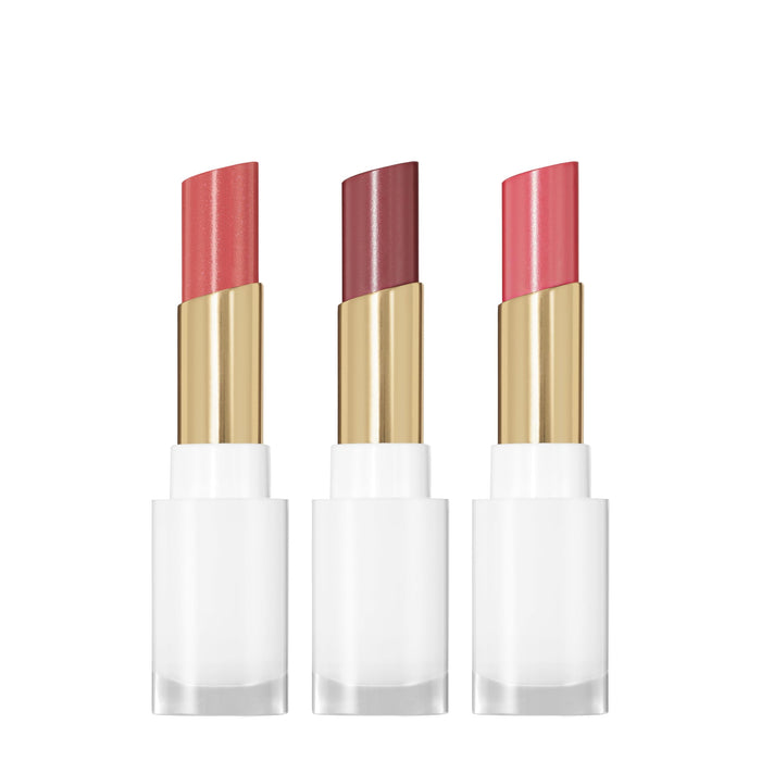 REVLON Super Lustrous Glass Shine Balm Gift Set, 3-Piece, Lipstick Multipack, Hydrating Tinted, Sheer Glossy Finish, 003 Honey Shine, 008 Rum Raisin, 006 Girly Swirly