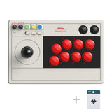 8BitDo Retro Arcade Fight Stick 8 Way Joystick with 2 Dedicated Macro Buttons and Turbo Function for Switch and PC Windows, Support Wireless Bluetooth, 2.4G Receiver and Wired USB-C Cable Connection